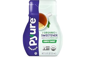 Pyure Organic Liquid Stevia Extract Sweetener – Zero Calorie, Sugar Free, Keto Friendly, Plant-Based Sugar Substitute – Non-GMO, Diabetic Friendly, Zero Carb, No Aftertaste – Simply Sweet – 1.8 fl oz