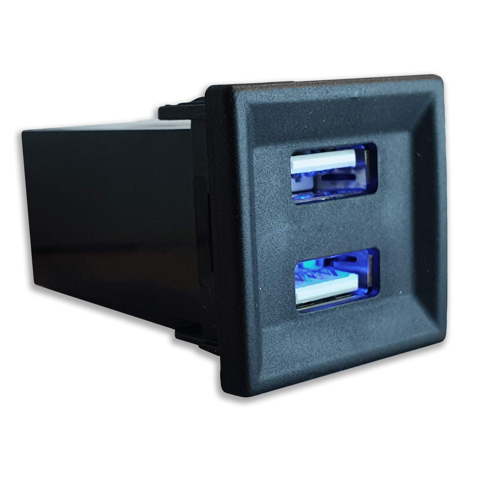 T5 OEM Dual USB Phone Charger ports for VW/Volkswagen T5 - ASR Style Blue (STANDARD T5-2003-2009 ONLY)