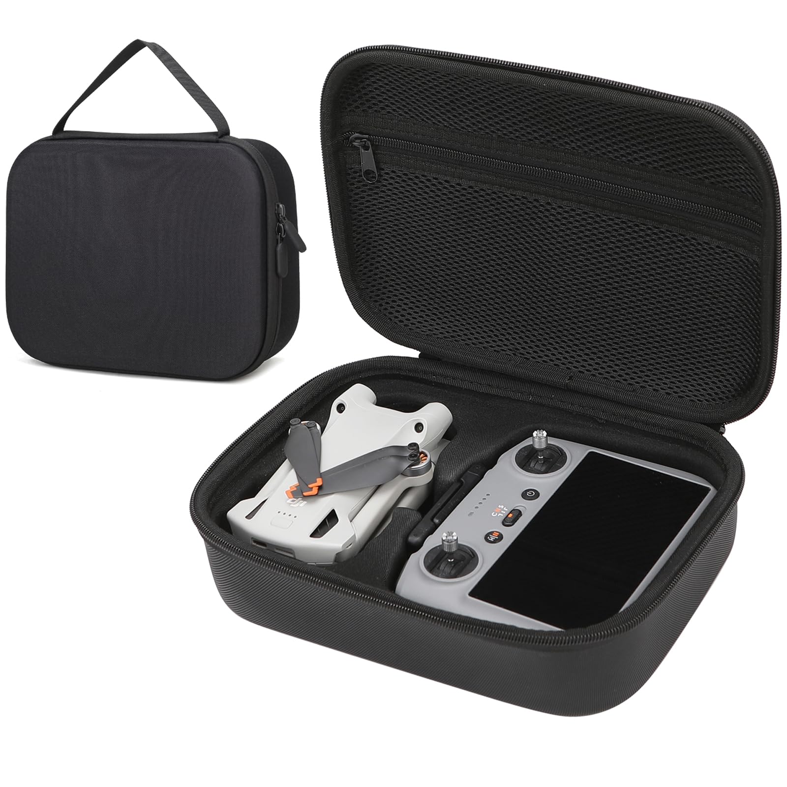 Miieomi Carrying Case for DJI Mini 4 Pro,Portable Hard Travel Case Storage Bag Fits DJI Mini 4 Pro Drone, RC 2 / RC-N2 Remote Controller and Accessories-(Black)