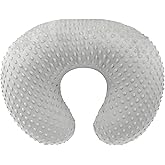 Nursing Pillow Covers Newborn, Breastfeeding Pillow Case Made Minky Fabric, Removable Nursing Covers Fits Breastfeeding Pillows for Baby Boys and Girls, Cover Only (Grey)