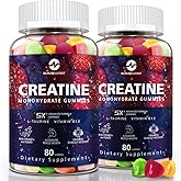 NLMUBR LUCKSIT Creatine Monohydrate Gummies 5000mg with L-Carnitine & Taurine, Flavored Creatine for Women and Men with Mixfruit Taste, Pre Workout Gummies - 160pcs(2 Pack)