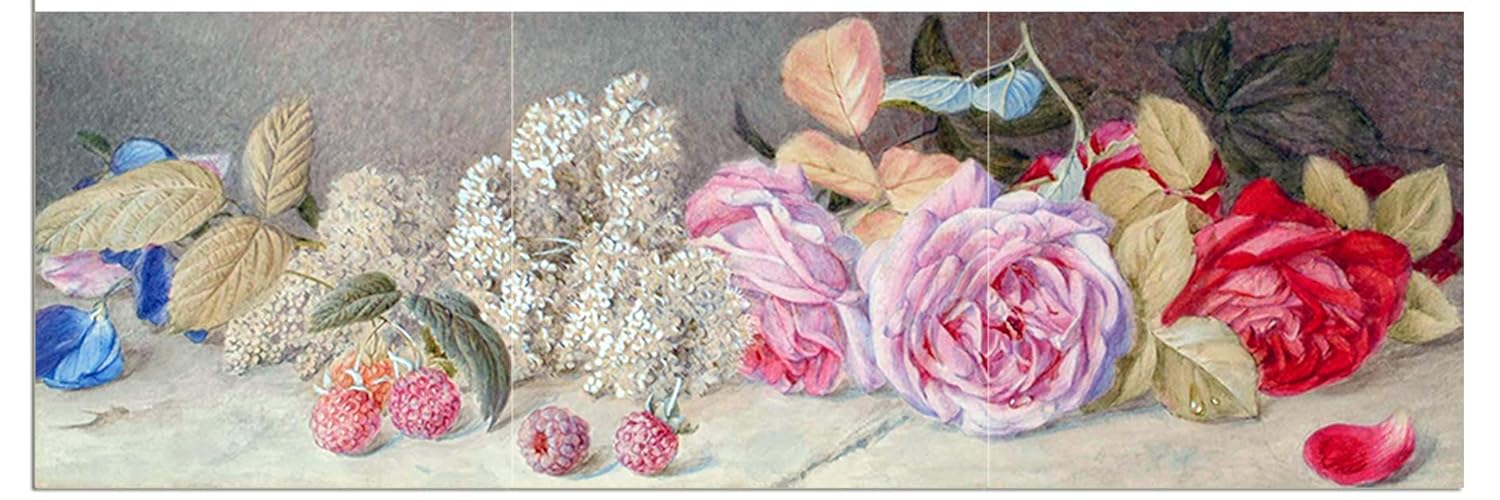 Fliese Wandbild Himbeere Rosen m. Duffield Blumen Küchenrückwand Marmor Keramik - Bild 9 von 15