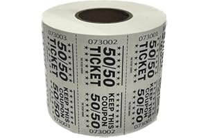 THE TICKET GURUS Roll of 1000 Marquee 50/50 Tickets in Black/White