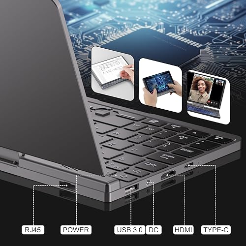 Mini Laptop PC All Metal 8-Inch Touchscreen Gaming Notebook Computer Intel 12th Gen CPU Alder Lake-N N100 Wind