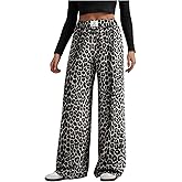 GORGLITTER Women's Leopard Pants Cheetah Print Wide Leg Elastic High Waisted Baggy Sweatpants