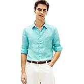 Tommy Hilfiger Mens Long Sleeve Casual Linen Button Down Shirts in Regular Fit