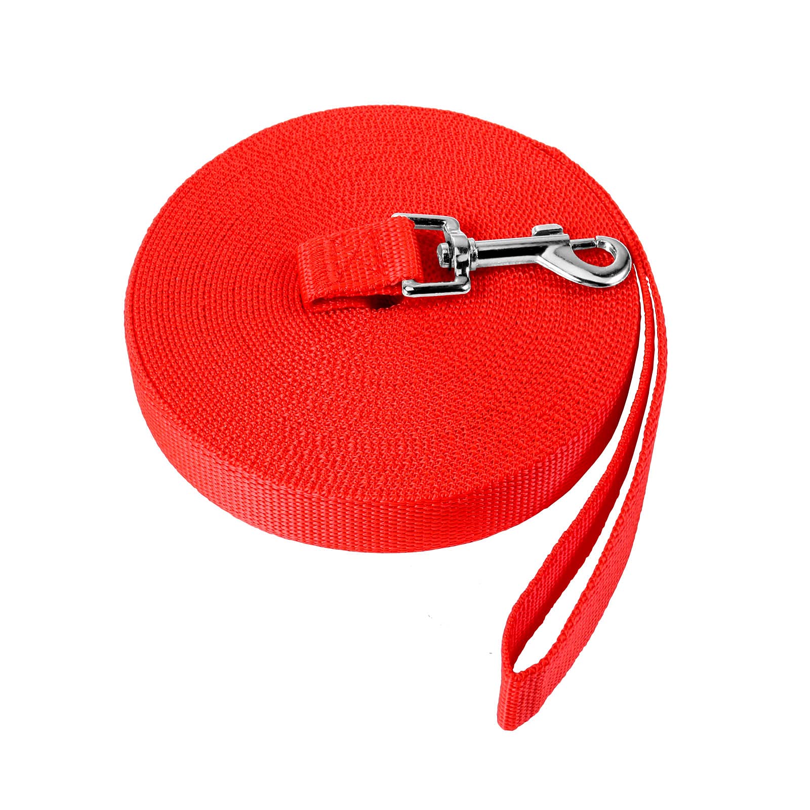 NavoX Training Lead for Dog/Puppy 20m Red, Extra Long Line Dog Lead, Nylon Long Dog training Leash for Pet Recall, hiking, camping,hunting, backyard