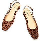 C.Paravano Slingback Flats | Sandals Women | Low Heels | Square Toe Flat | Block Heel Slingback Sandals