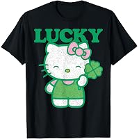 T-shirt Hello Kitty St Patrick's Day – Feeling Lucky, Fille Vert Kelly Taille L (10-12 Ans)