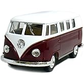 KiNSMART 1962 Volkswagen Classic Bus 1:32 Scale 5" Die Cast Metal Model Toy Car Maroon