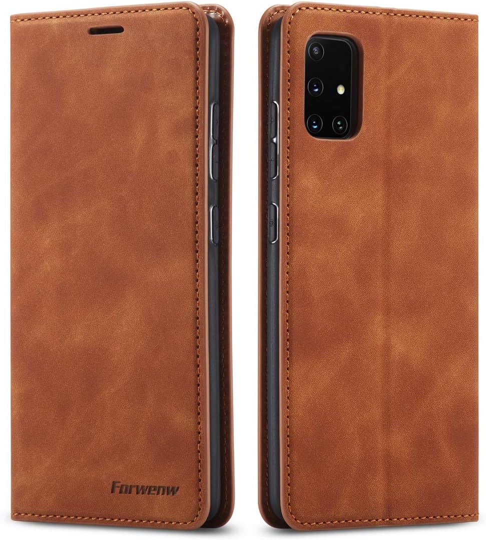 Compatible with Samsung Galaxy A71 Wallet Case Cover, Magnetic Stand View Premium Cowhide Leather Flip Cover Purse Book Style with ID & Credit Card Slots Pockets for Samsung Galaxy A71(2019)