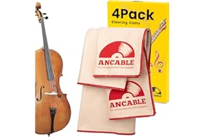 ANCABLE 4-Pack Musical Instrument Cleaning Cloth, Violin Microfiber Quick Clean Polish Kit for Cello Cleaning Guitar Trumpet Sax Professional Grade Instrument Care for Enthusiasts, 3 Size 1x10 2x12 1x12*16 In