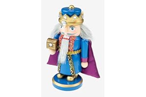 Clever Creations Wiseman with Gold 6 Inch Traditional Wooden Nutcracker, Festive Christmas Décor for Shelves and Tables