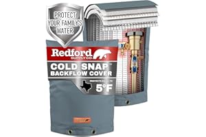 Redford Supply Co. Cold Snap (5°F), Backflow Preventer Cover, 14" W x 18" H, Backflow Cover, Sprinkler Valve Cover, Pipe Covers for Outside, Sprinkler Covers for Outside, Well Pump Cover (Gray)