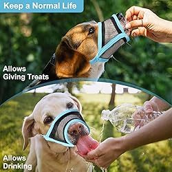 LUCKYPAW Dog Muzzle, Mesh Muzzle for Small Medium