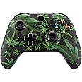 eXtremeRate Green Weeds Faceplate Cover, Soft Touch Front Housing Shell Case, Comfortable Soft Grip Replacement Kit for Xbox One S & Xbox One X Controller Model 1708 - Controller NOT Included