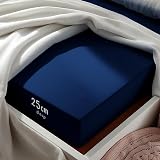 Aspire Homeware King Size Fitted Sheets 25cm Deep Navy Soft & Breathable view 3