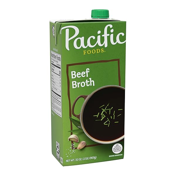 PACIFIC FOODS BEEF BROTH, 32 OZ CARTON