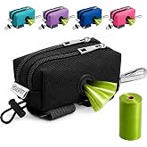 Dog Poop Bag Holder for Leashes and Treat Holder with 2 Waterproof Pouches | Poop Bag Dispenser for Pet Waste Bags and Walking Accessories + 1 Free Roll