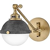 Hinkley Fletcher Small Articulating Single Light Wall Sconce, On/Off Switch, Hardwire or Plug-in, Adjusts Up/Down, Left/Right
