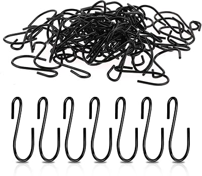 Mozeat Lens 60pcs Black S Hooks 1 Inch Mini Iron Hanging Hooks for Crafts