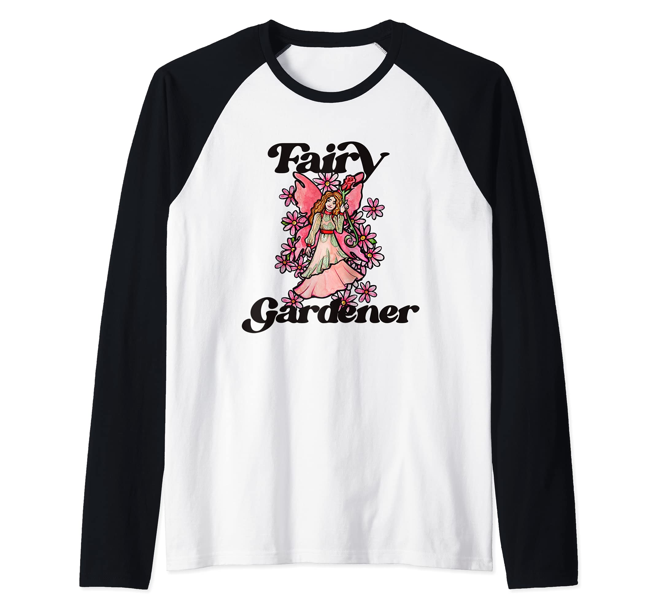 Fairy Gardener Cute Faerie Garden Raglan Baseball Tee
