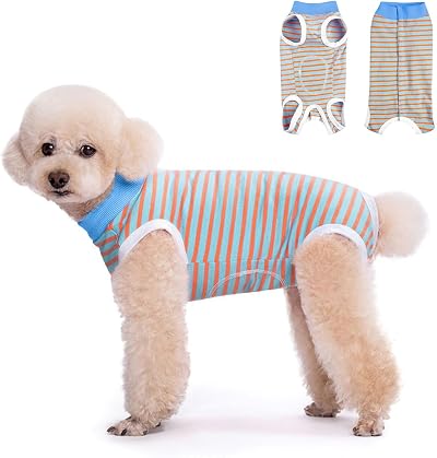 FEimaX Dog Recovery Suit After Surgery XS Blue 95% Cotton Lycra