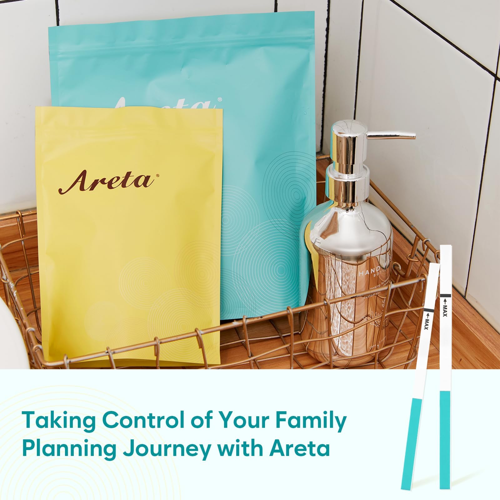 Areta 60 Ovulation Test Strips Kit: Accurate & Reliable for Women | Fast & Convenient Fertility Tracking | High Accuracy Ovulation Test Kit