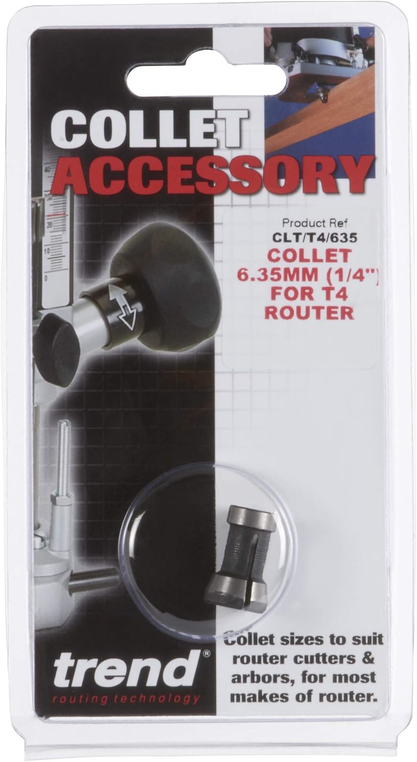 Trend 6.35mm 1/4 Inch Collet for the Trend T4 Router, One-Piece Multi-Slit Design for Optimum Shank Grip CLT/T4/635 - Image 5