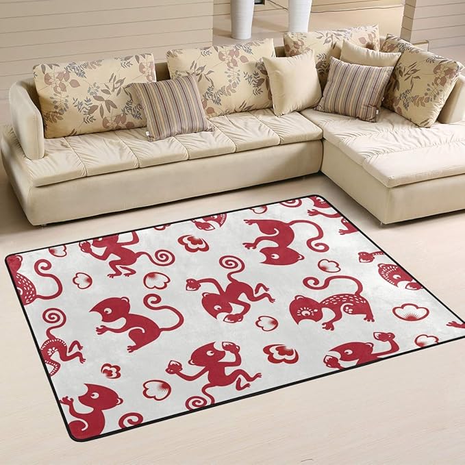 Alfombra De Entrada Cute Cartoon Monkey Yoga Mat 152X213Cm Alfombras