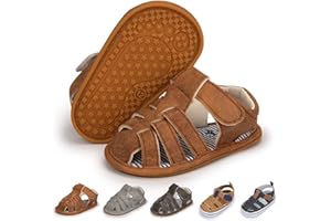 Meckior Baby Infant Boy Girl Sandals Newborn Non-Slip Soft Rubber Sole Sandals for Baby Boys Open-Toe Outdoor Casual Summer First Walkers Shoes