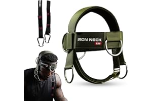 Iron Neck , Versatile Neck Exerciser, Strengthener and Trainer with Adjustable Head and Chin Strap, Portable Head Harness for Weight Lifting, Home and Gym Use