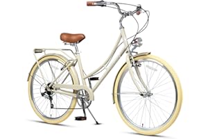 AVASTA Vela Hybrid Bike for Adult Women Female Lightweight Step Through 26 Inch High Tensile Steel Frame City Commuter Comfort Lady Bicycle, 6-Speed, Multiple Colors