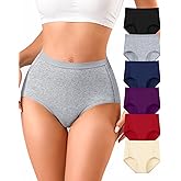 Annenmy High Waisted Panties Women's Cotton Underwear Full Coverage Briefs Soft Breathable Stretch Briefs Regular & Plus Size