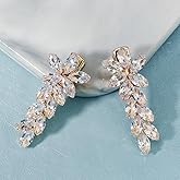 1Pair Rhinestone Wedding Hair Clips for Brides Cubic Zirconia Hair Pins Crystal Hair Pieces Wedding Hair Accessories for Bridesmaids Flower Girls Party Prom Birthday (Gold)