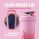 BlenderBottle Strada Sleek Shaker Cup 740ml Flamingo Ombre Stainless view 2