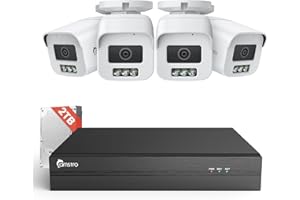 Camstro 4K PoE Security Camera System, 4 pcs Metal Casing Wired Cameras for Home Security Outdoor Indoor with 4K 8CH NVR, 2TB HDD for 24-7Recording, Human/Vehicle/Pet/Parcel Detection