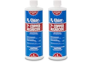 Rx Clear 7% Copper Algaecide | Kills and Prevents Algae for In-Ground and Above Ground Swimming Pools | Safe Formula for Swimmers | One Quart Bottles | 2 Pack