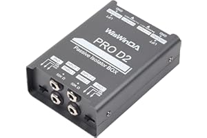 WisWinDa Pro Di-2 Passive Stereo Direct Box With 3-Level PAD Switch Dual Channel XLR Input 1/4” Output Low Distortion Free Phase Distortion for Musical Instruments (Pro Di-2 Gray)