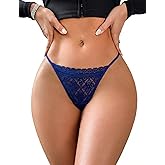 Murimia G String Thongs for Women Sexy Lace No Show Underwear T-Back Low Rise Breathable Panties