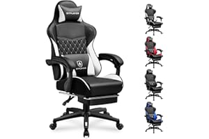 GTPLAYER Gaming Chair, High Back Leather Computer Gaming Chair with Footrest, Ergonomic Height Adjustable Office Chair with Removable Cover and Lumbar Support for Gaming and Work (WT)