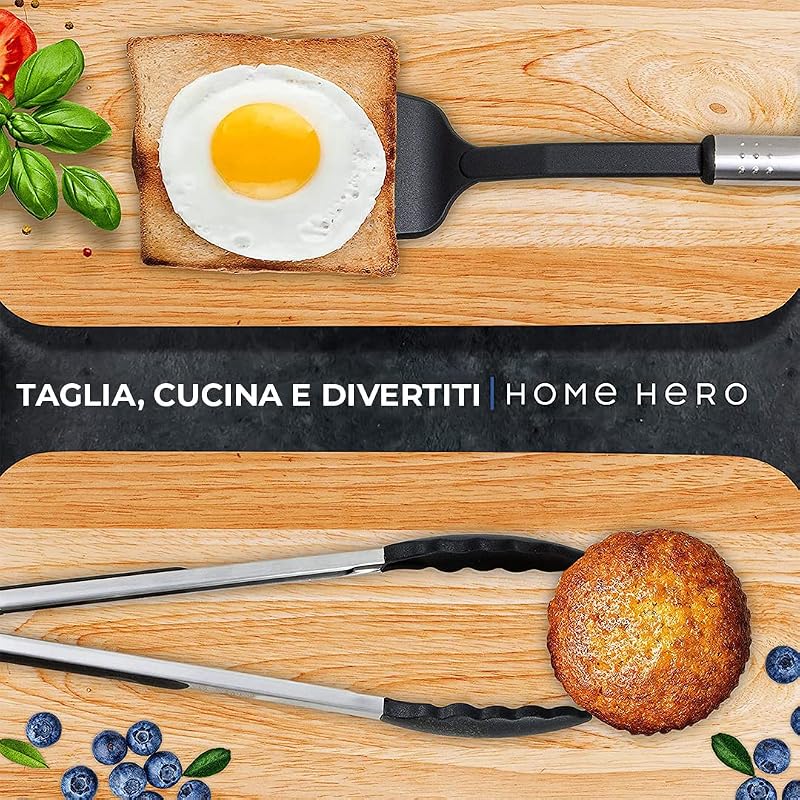 Utensili Cucina Set Termoresistenti al Calore e Antiaderente - Mestoli Spatola Cucchiaio Frusta Pinze Forbici (25 pezzi Nylon Set) — foto 7 di 8