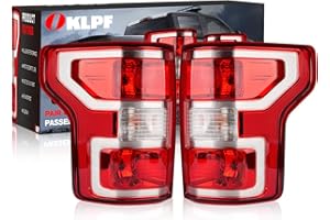 OKLPF Rear Brake Tail Light Compatible With 2018 2019 2020 Ford F150 F-150 Replace JL3Z-13404-H JL3Z-13405-H,Replace Red Taillight Assembly,Included Bulbs and Harness,Driver and Passenger Side