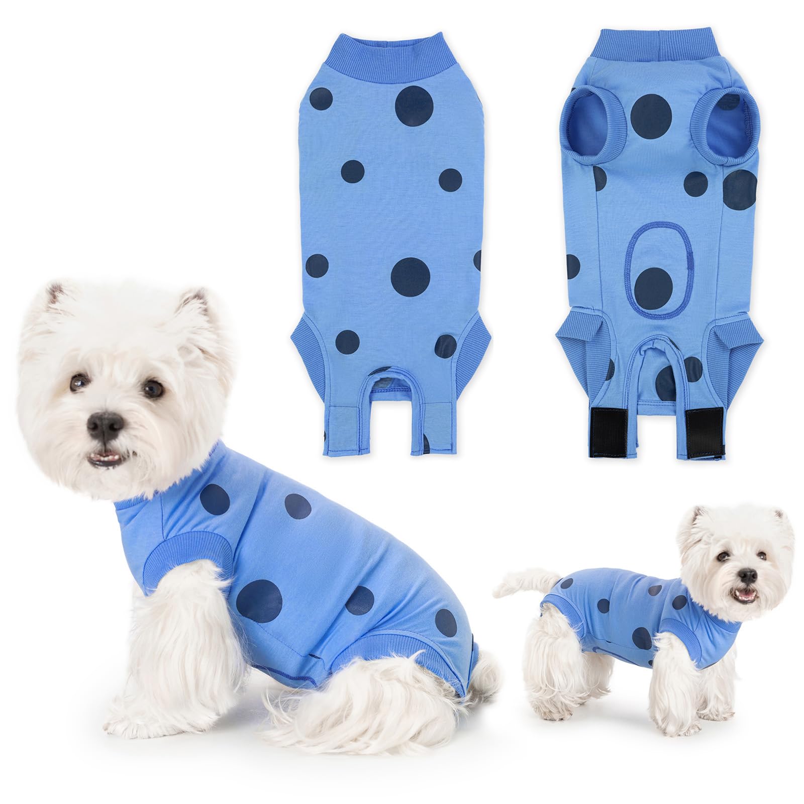 Lyneun Dog Recovery Suit, Dog Surgical Suit After Neutering, Recovery Suit Dog After Surgery, Soft Adjustable Dog Surgical Vest, Post Op Dog Recovery Suit For Allergies, Wound Protection (Blue, XL)