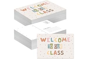 HEYINSHEN 36 Pcs Welcome to Our Class Postcards Back to School Postcards for Students Personalized Name Teacher Postcards Welcome to Our Class Postcards for Kids Kindergarten Preschool Supplies