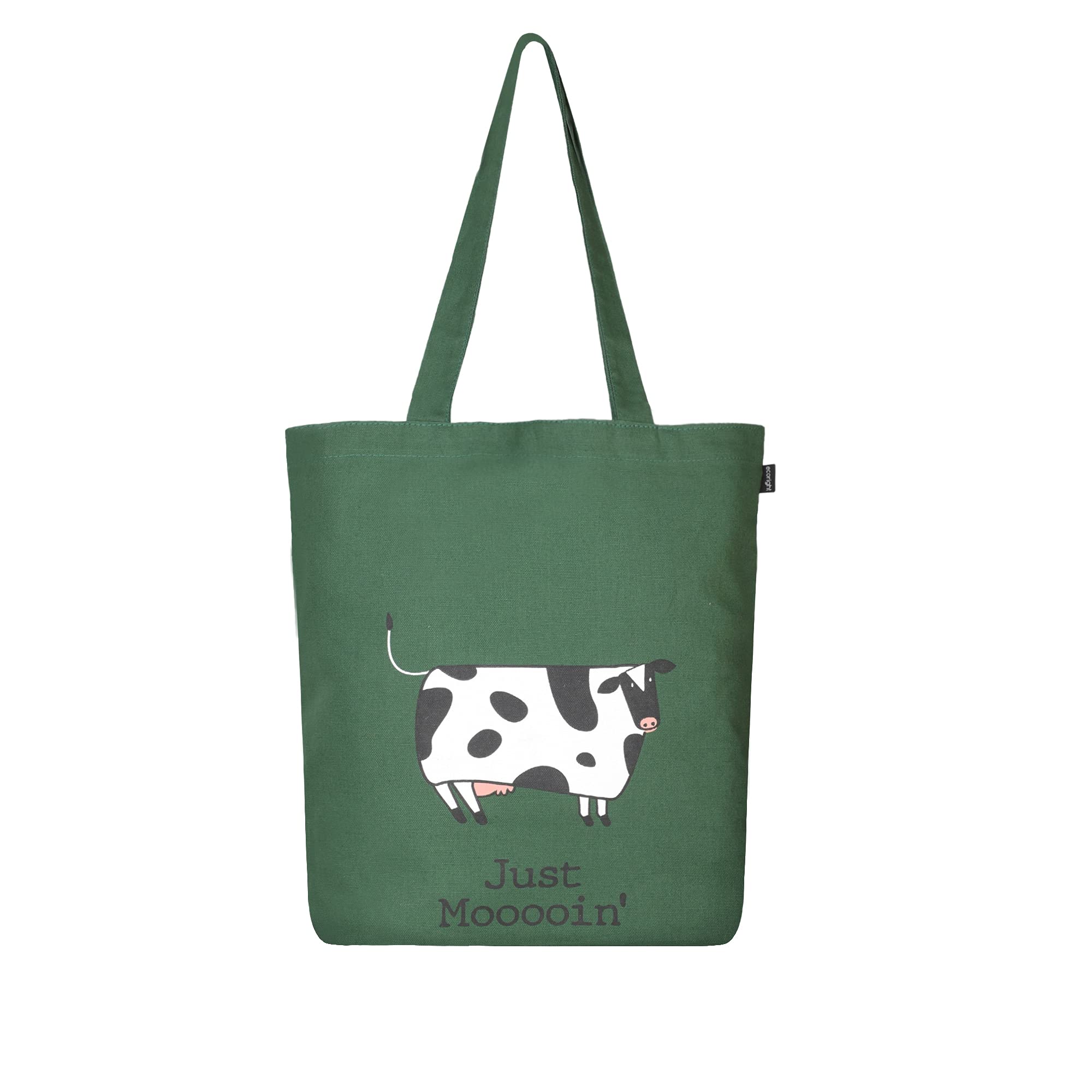 Ecoright Aesthetic Canvas Tote Bags for Women, Reusable Tote Bag with Zip, Ideal for Grocery, Shopping, Travel, School