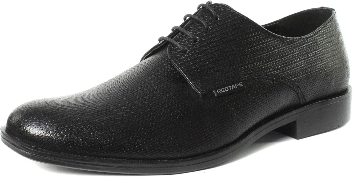 red tape black derby formal shoes