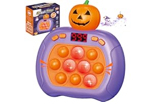 UMQYYMKO Halloween Pop Game Toy, Boo Basket Stuffers for Kids, Quick Push Pop Puzzle Light up Fidget Toy 8-12, Fast Push Bubble Sensory Toys for Kids Ages 3-12