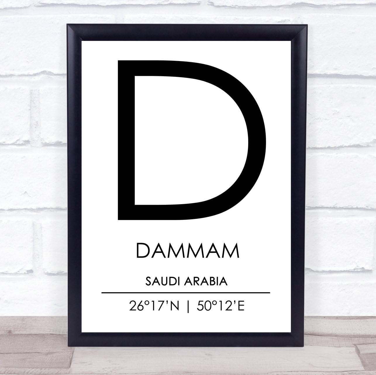 The Card Zoo Dammam Saudi Arabia Coordinates World City Travel Quote Wall Art Print
