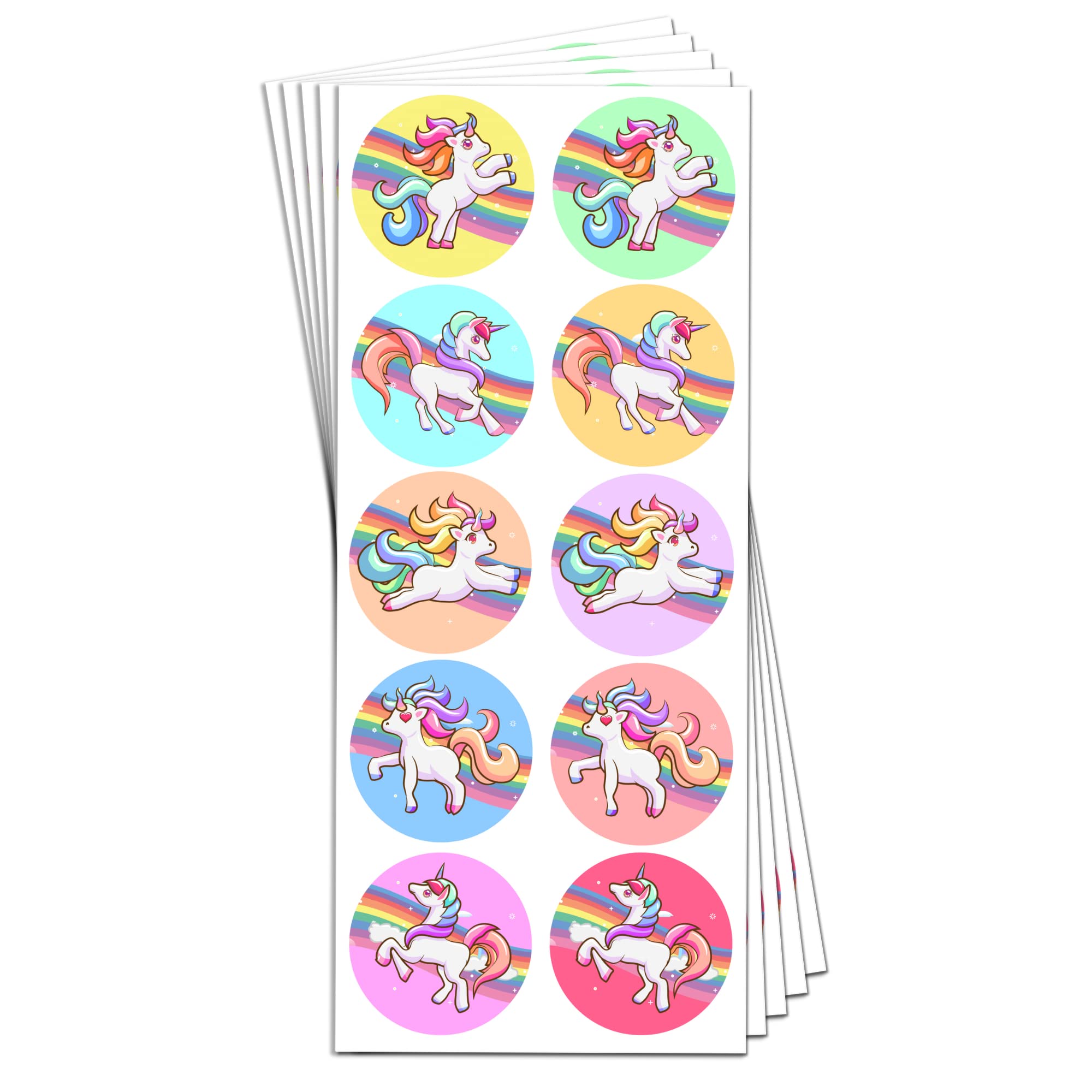 40 Sheets - Unicorn Stickers for Party Bags - 400 Stickers, 40mm